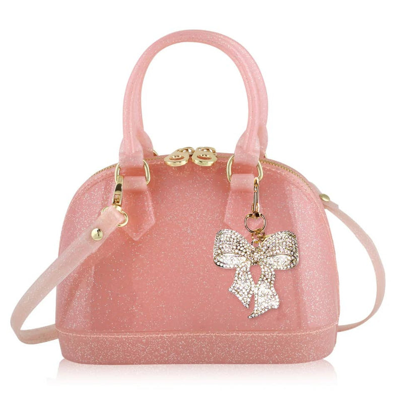 Cate Purse - Light Pink Sparkle w/ Coco Bow