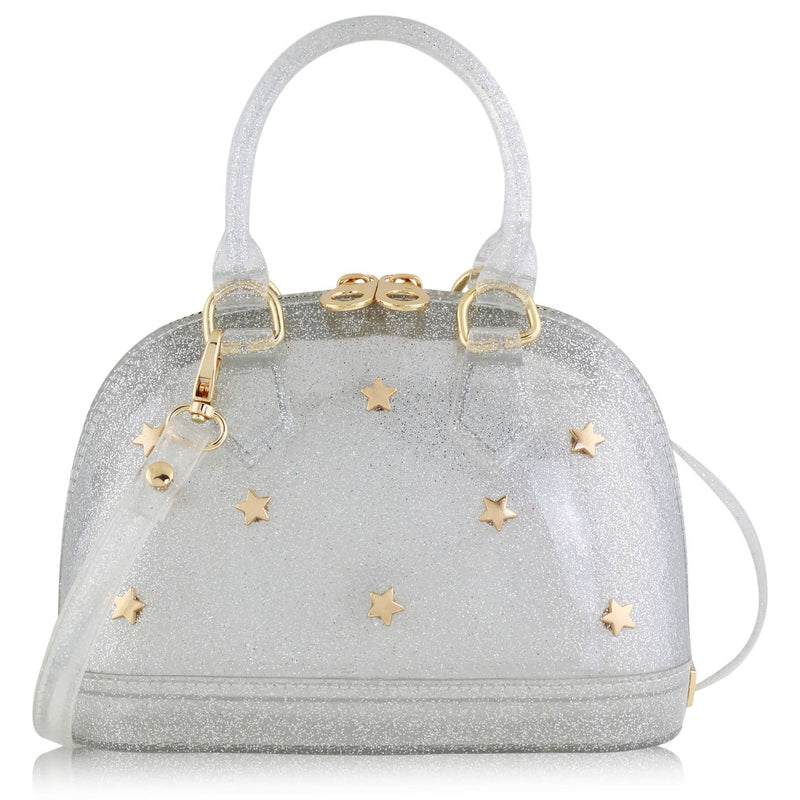 Cate Purse - Silver Sparkle w/ Gold Stars