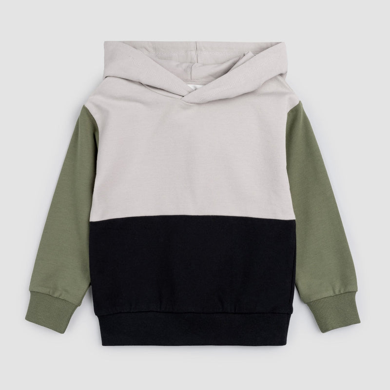Cement Color Block Hooded Sweatshirt (12M)