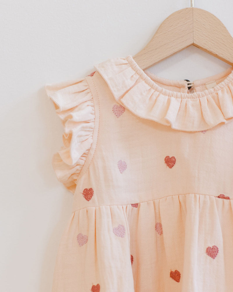 Charlotte Dress || Heart Embroidery (18-24 Mo, 4-5 Mo)