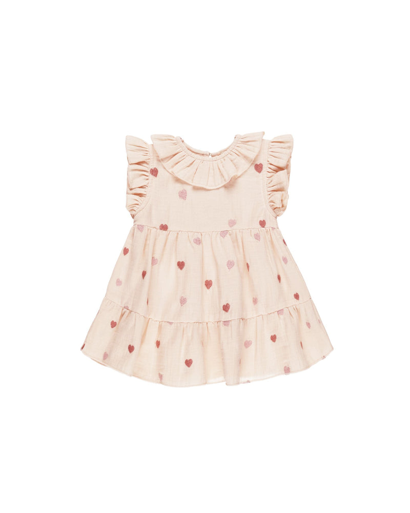 Charlotte Dress || Heart Embroidery (18-24 Mo, 4-5 Mo)