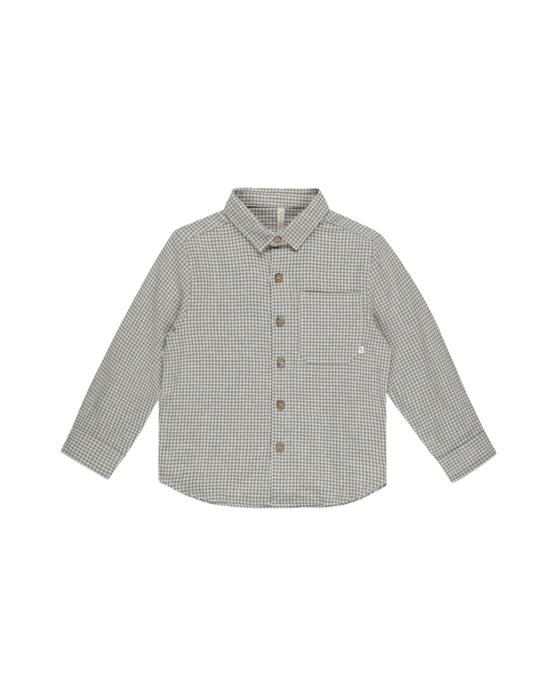 Collared Long Sleeve Shirt || Forest Gingham