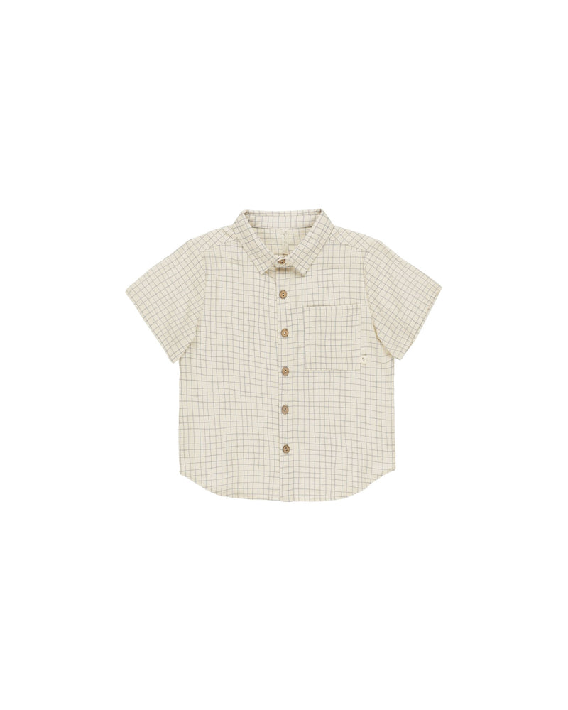 Collared Short Sleeve Shirt || Grid (18-24Mo)