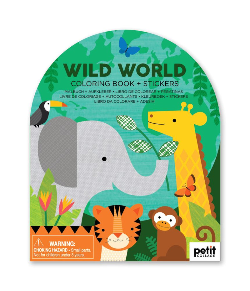 Coloring Book with Stickers: Wild World