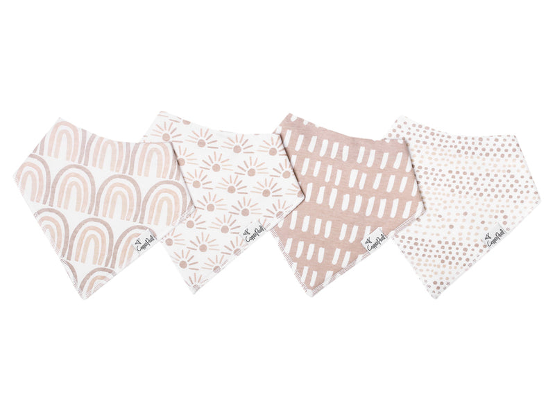 Copper Pearl Bandana Bibs (Set of 4; Multiple Styles) - Wee Bee Baby Boutique