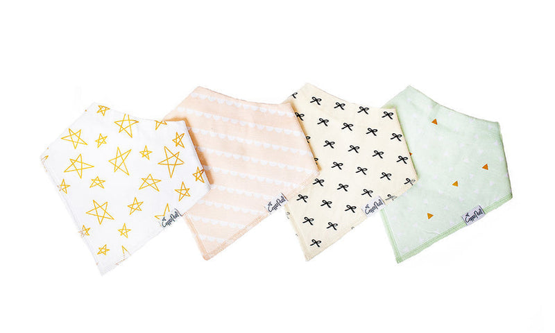 Copper Pearl Bandana Bibs (Set of 4; Multiple Styles) - Wee Bee Baby Boutique