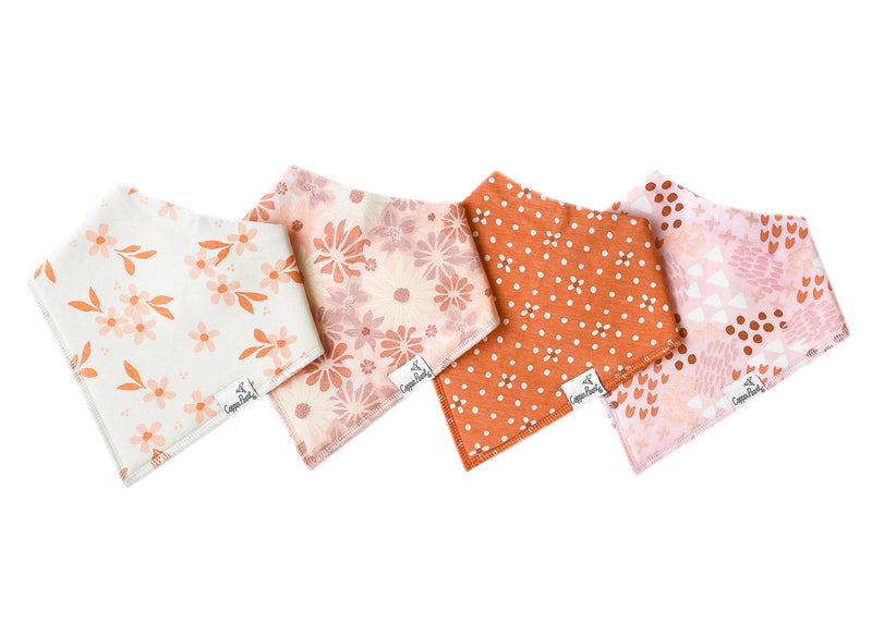 Copper Pearl Bandana Bibs (Set of 4; Multiple Styles) - Wee Bee Baby Boutique