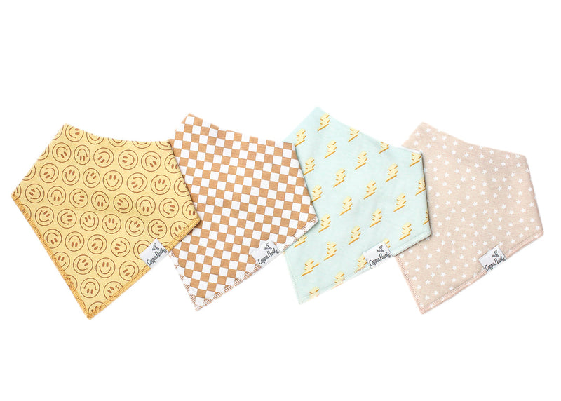 Copper Pearl Bandana Bibs (Set of 4; Multiple Styles) - Wee Bee Baby Boutique