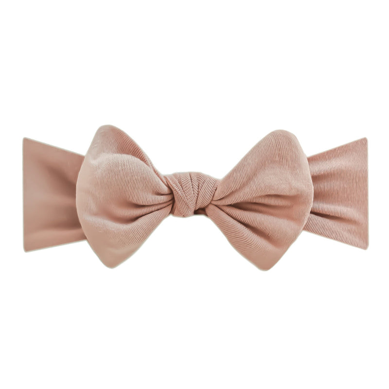 Copper Pearl Knit Headband Bow