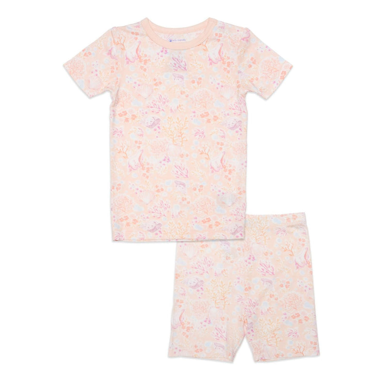 Coral Floral Modal Magnetic Toddler Pajama Shortie