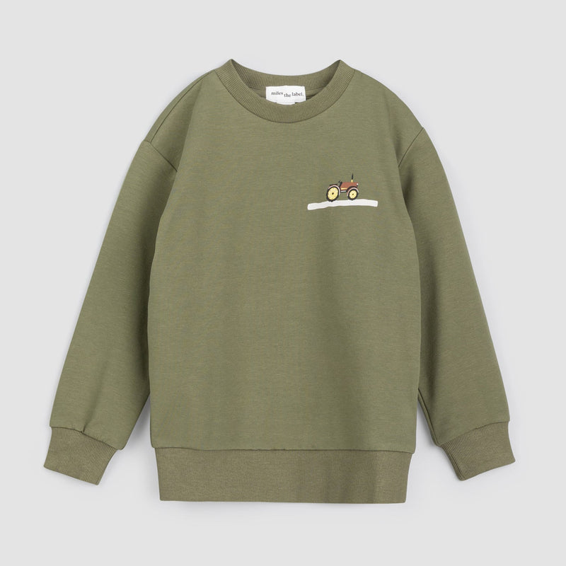 Corn Maze Print on Lichen Green Sweatshirt (3T,6Y)