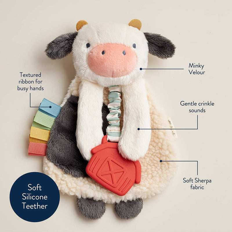 Cow Itzy Friends Lovey Plush + Teether Toy