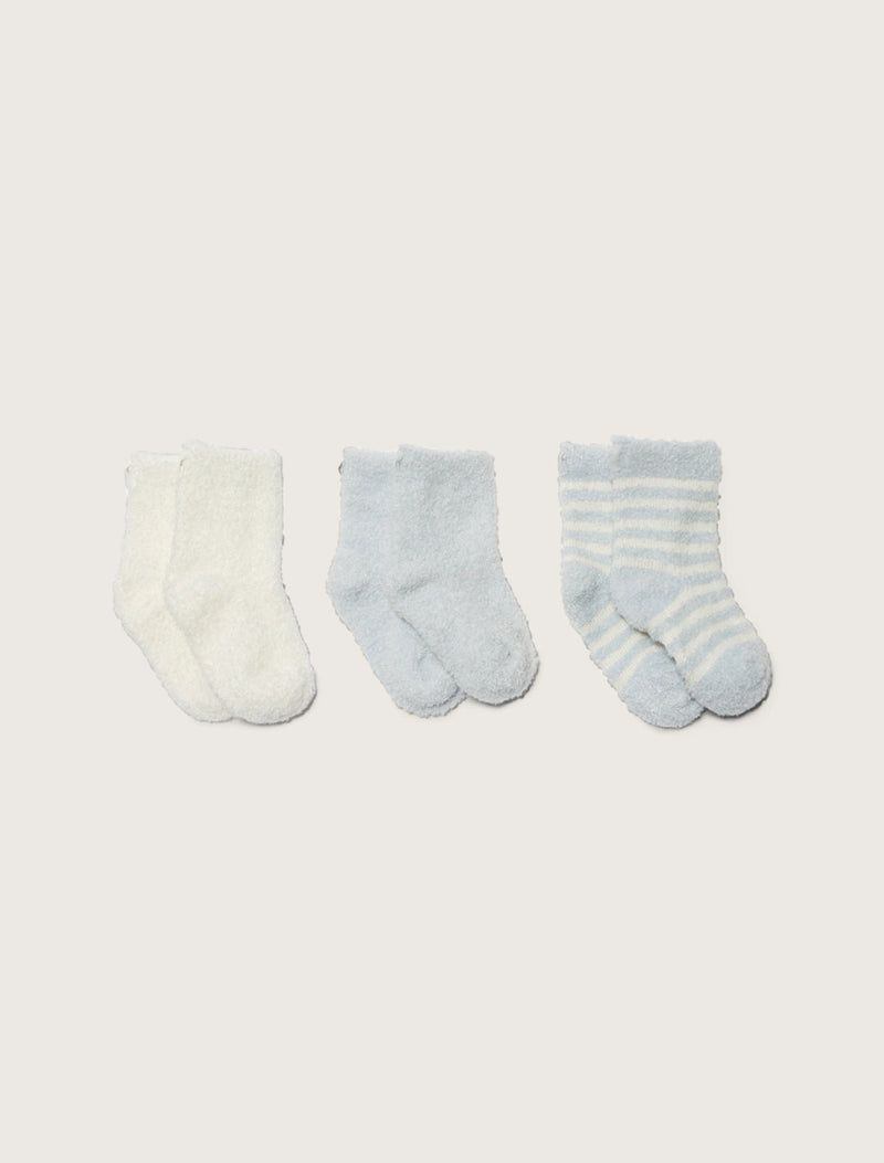 CozyChic Lite 3-Pair Infant Sock Set - Blue / Pearl