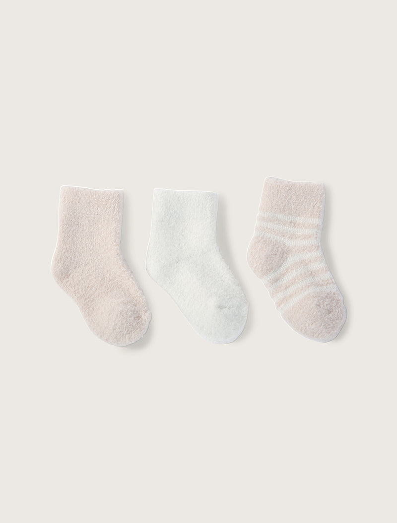 CozyChic Lite 3-Pair Infant Sock Set - Pink / Pearl