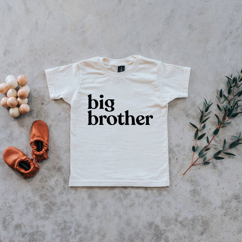 Cream Big Brother Organic Kids Tee (12-18 Mo, 6T)