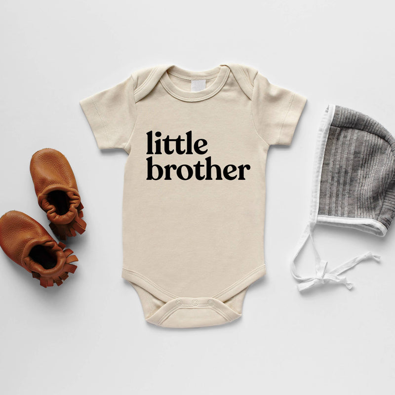 Cream Organic Little Brother Baby Bodysuit (6-12 Mo)
