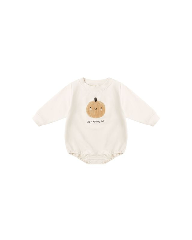 Crewneck Bubble Romper || Pumpkin (18-24 mo.)