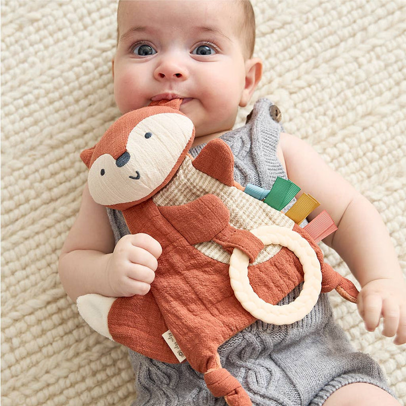 Crinkle Fox Sensory Toy with Teether