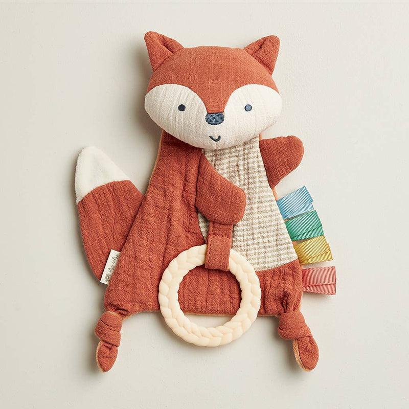 Crinkle Fox Sensory Toy with Teether