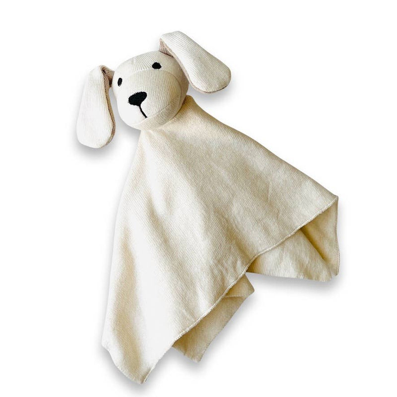 Dog - Organic Baby Lovey Security Blanket Cuddle Cloth / Natural