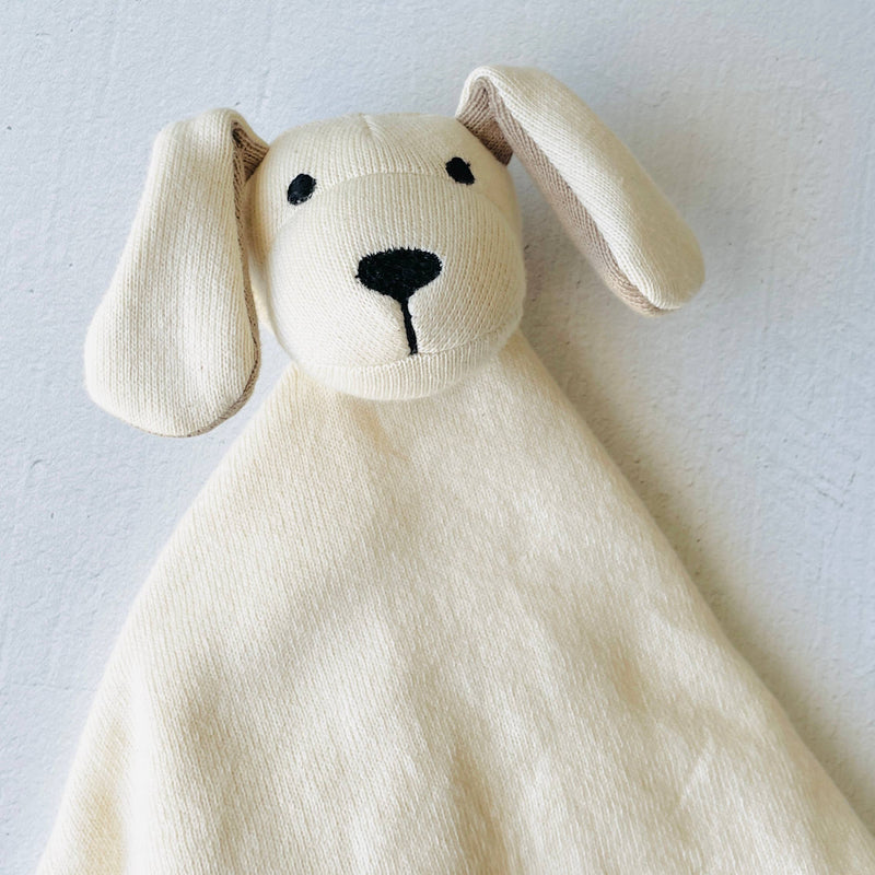 Dog - Organic Baby Lovey Security Blanket Cuddle Cloth / Natural