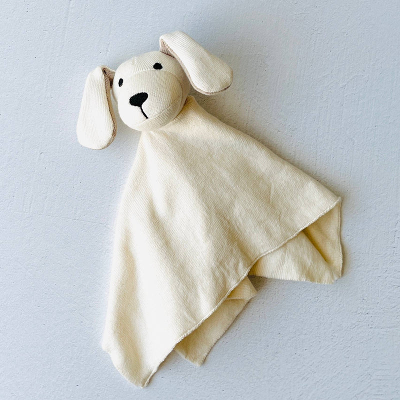 Dog - Organic Baby Lovey Security Blanket Cuddle Cloth / Natural