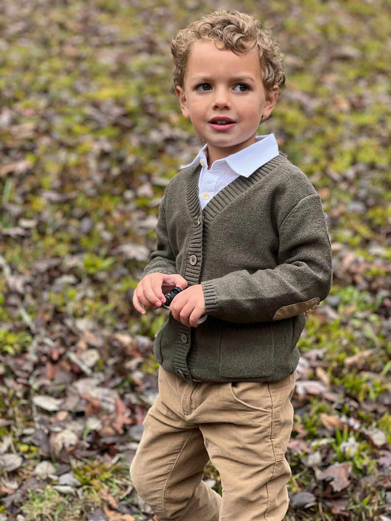 Duncan Cotton Cardigan - Green (0-3 Mo)