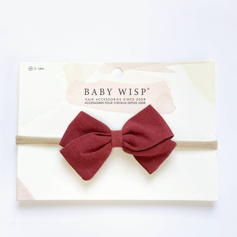 Emma Fabric Baby Bow Infant Headband - Cinnamon