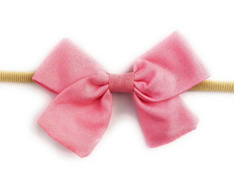 Emma Fabric Baby Bow Infant Headband - Mauve