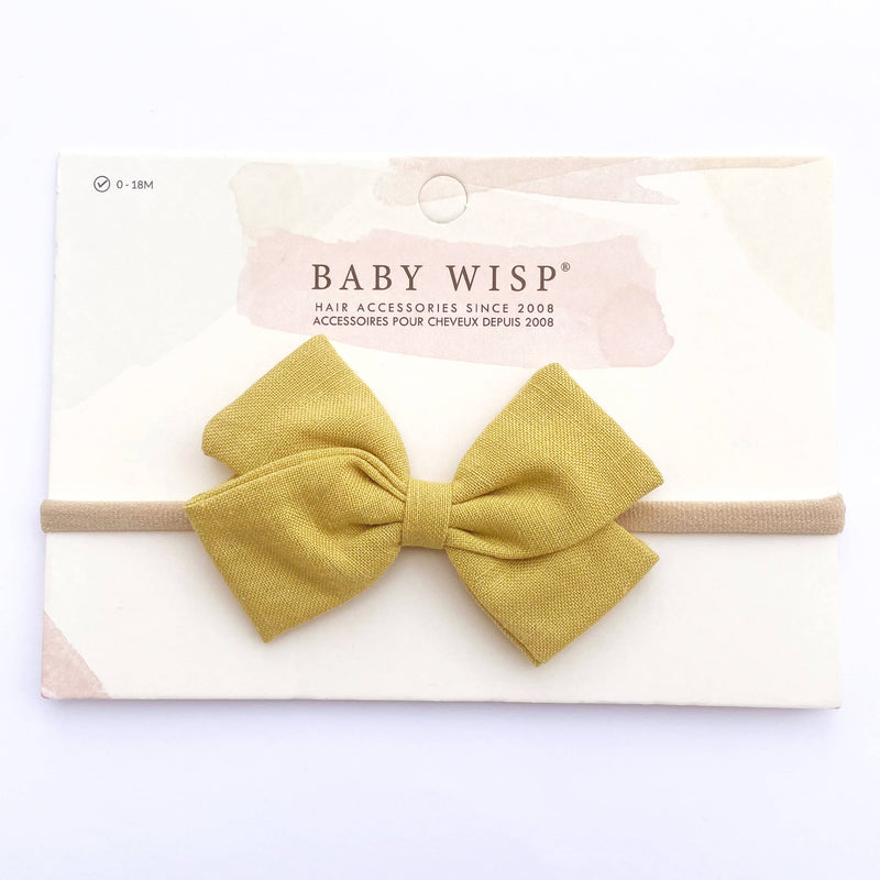 Emma Fabric Baby Bow Infant Headband - Mauve