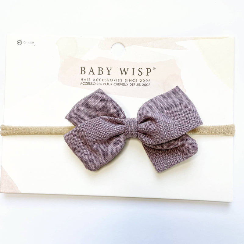 Emma Fabric Baby Bow Infant Headband - Mauve