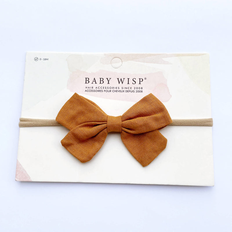 Emma Fabric Baby Bow Infant Headbands: Mauve