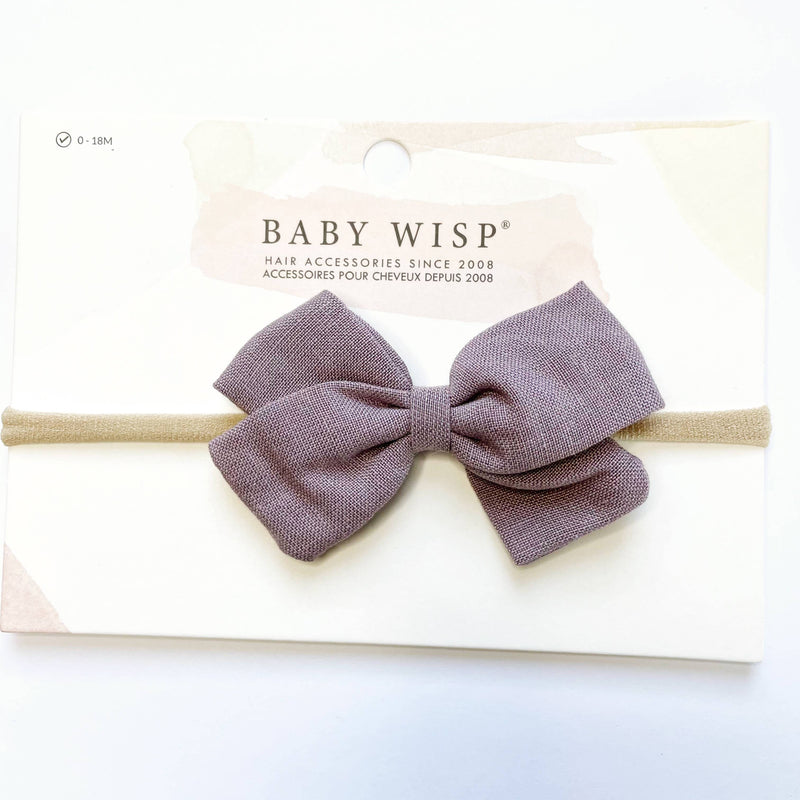 Emma Fabric Baby Bow Infant Headbands: Mauve