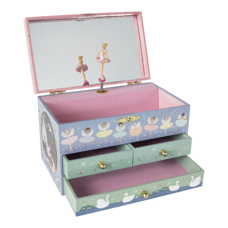 Enchanted Musical Jewelry Box with 3 Drawers