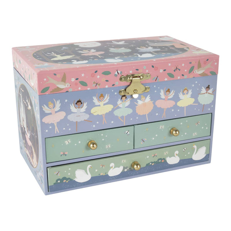 Enchanted Musical Jewelry Box with 3 Drawers