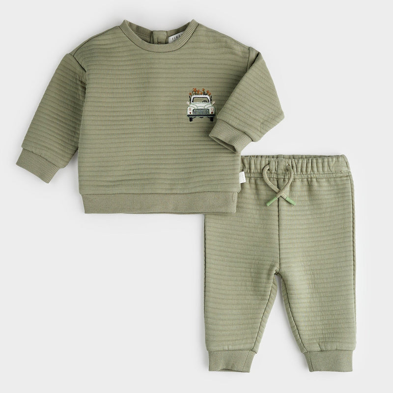 Fall Green Quilted 2-Piece Set