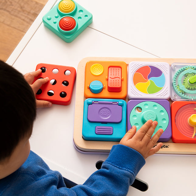 Fat Brain Toys PlayTab - Modular, Sensory Activity Board for Babies and Toddlers