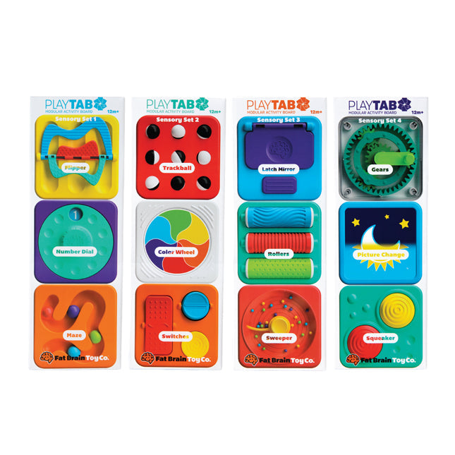 Fat Brain Toys PlayTab - Modular, Sensory Activity Board for Babies and Toddlers