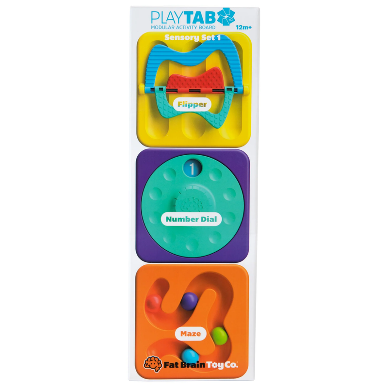 Fat Brain Toys PlayTab - Modular, Sensory Activity Board for Babies and Toddlers