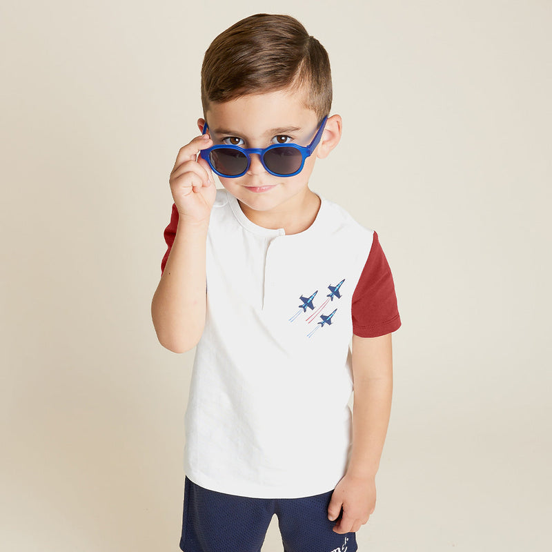 Fighter Jet Short-Sleeve Henley Top (18Mo)