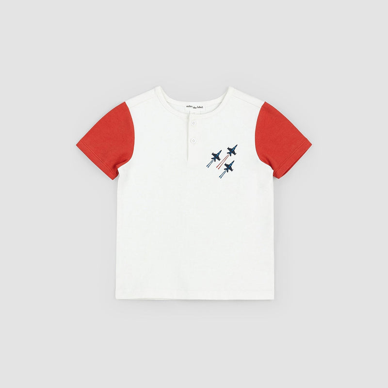 Fighter Jet Short-Sleeve Henley Top (18Mo)