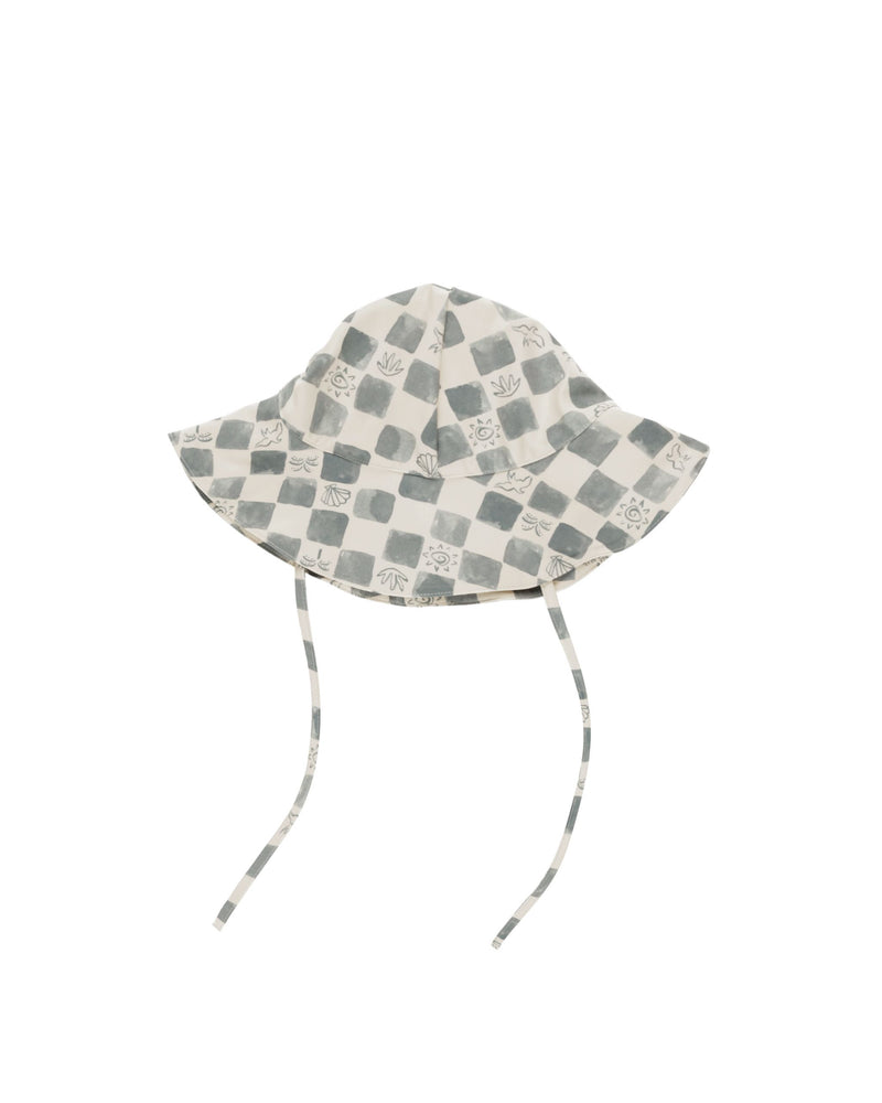 Floppy Swim Hat || Coastal Check (0-6 Mo.)