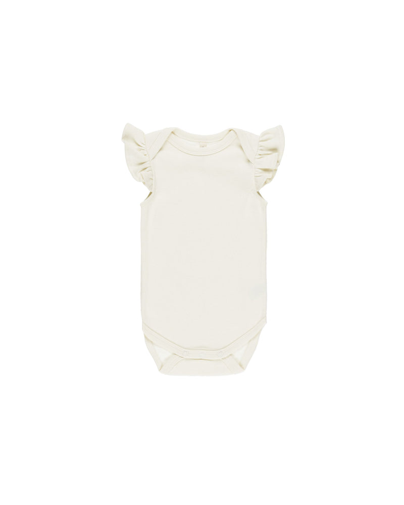 Flutter Sleeve Bodysuit || Ivory