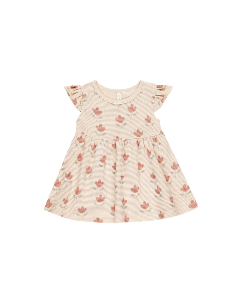 Flutter Sleeve Dress || Tulips (6-12Mo, 4-5Y)