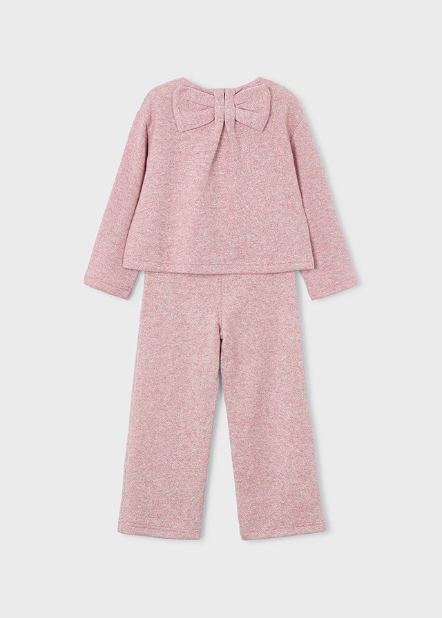 Girl 2-Piece Knit Pants and Sweater Set - Makeup Pink