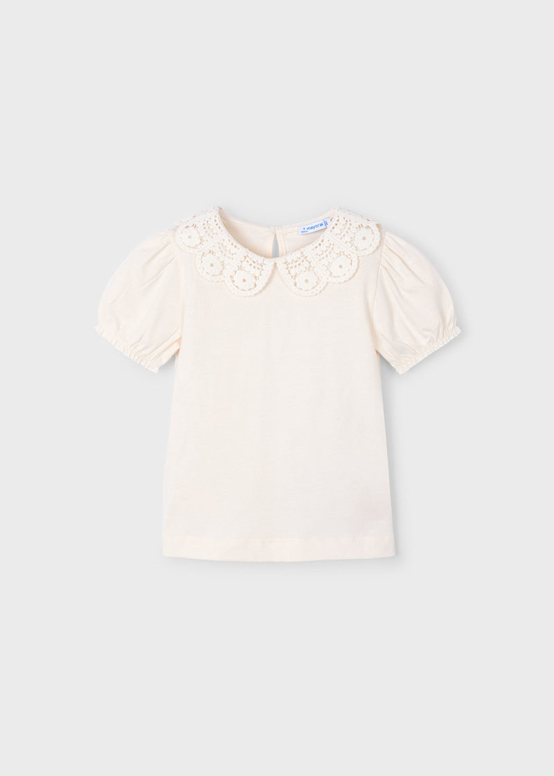 Girl Crochet Collar T-Shirt (2T, 5Y)