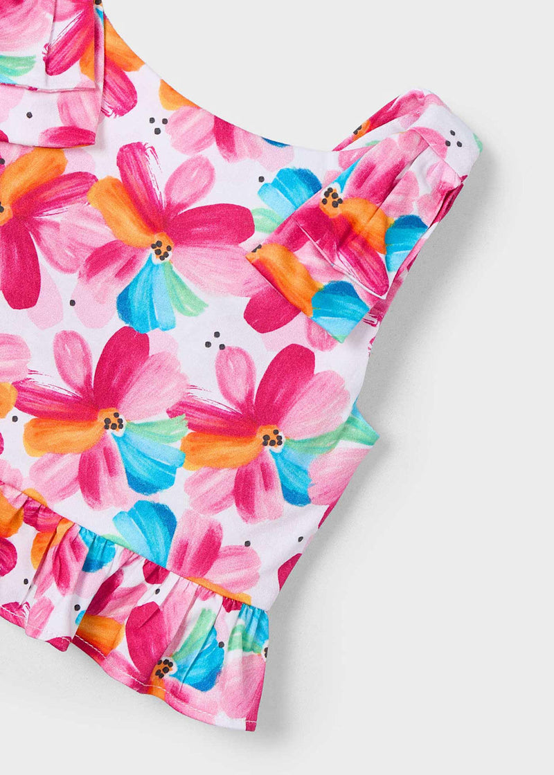 Girl Peplum Top - Magenta Floral (2T)