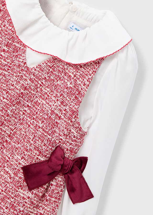 Girl Pinafore Dress - Cherry Red