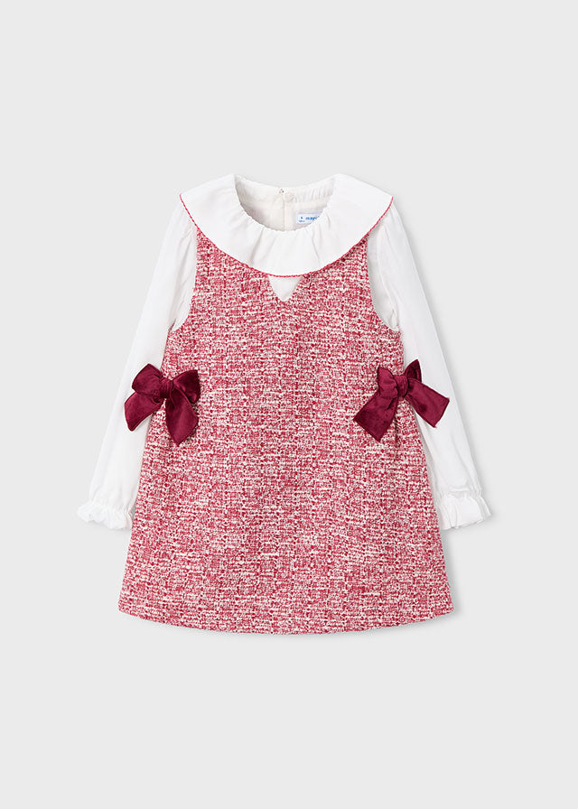 Girl Pinafore Dress - Cherry Red