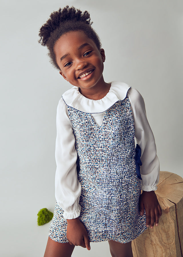 Girl Pinafore Dress - Ocean Blue
